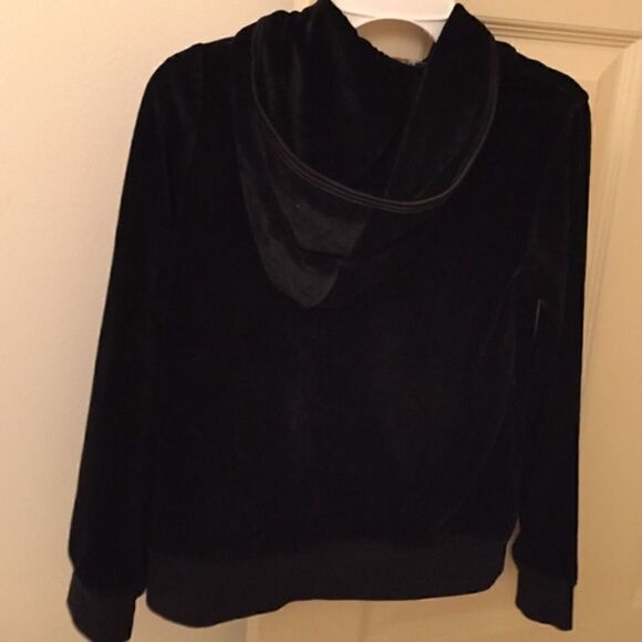 BCBG black velour track jacket rhinestone XS - Picture 2 of 2